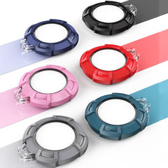 2 in 1 Rugged Anti-scratch Shockproof Carbon Fiber PC Protective Cover Case with Keychain Hook Loop, For AirTag