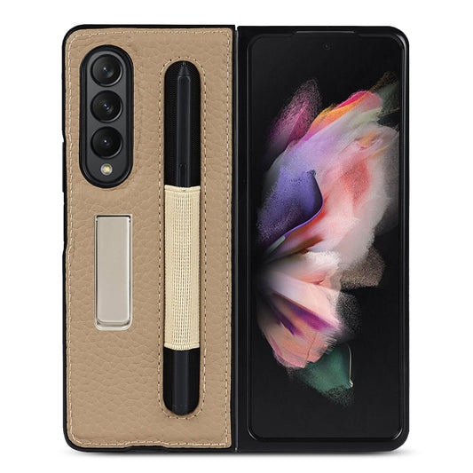 Litchi Texture Leather Protective Case with Holder & Pen Slot, For Samsung Galaxy Z Fold3 5G