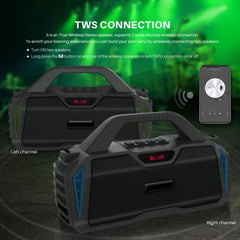 New Rixing NR-6011M Bluetooth 5.0 Portable Outdoor Karaoke Wireless Bluetooth Speaker with Microphone & Shoulder Strap, NR-6011M(Black), NR-6011M(Red), NR-6011M(Blue), NR-6011M(Green)