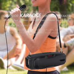 New Rixing NR-6012M Bluetooth 5.0 Portable Outdoor Karaoke Wireless Bluetooth Speaker with Microphone & Shoulder Strap, NR-6012M(Red), NR-6012M(Blue), NR-6012M(Green), NR-6012M(Black)