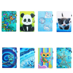 Universal Colored Drawing Horizontal Flip PU Leather Case with Holder & Card Slot
