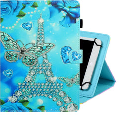 Universal Colored Drawing Horizontal Flip PU Leather Case with Holder & Card Slot
