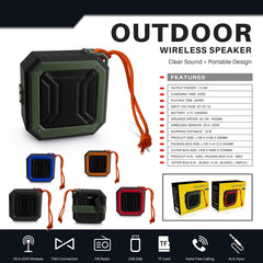 New Rixing NR-103 Mini TWS Bluetooth Speaker with Lanyard, NR-103 (Orange), NR-103 (Black), NR-103 (Red), NR-103 (Blue), NR-103 (Green)