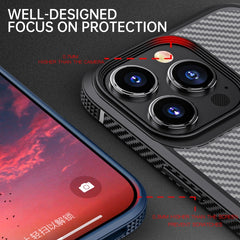 iPAKY MG Series Carbon Fiber TPU + PC Shockproof Case, For iPhone 13 mini, For iPhone 13, For iPhone 13 Pro, For iPhone 13 Pro Max