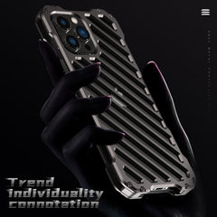 R-JUST RJ-50 Hollow Breathable Armor Metal Shockproof Protective Case, For iPhone 13, For iPhone 13 Pro, For iPhone 13 Pro Max, For iPhone 12, For iPhone 12 Pro, For iPhone 12 Pro Max