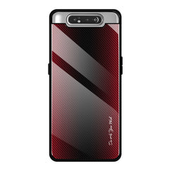 Texture Gradient Glass Protective Case, For Galaxy A20 / A30, For Galaxy A50, For Galaxy A80 / A90, For Galaxy Note 9