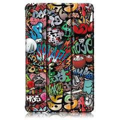 For Lenovo Tab M8 Coloured Drawing Pattern Horizontal Deformation Flip Leather Case with Three-folding Holder