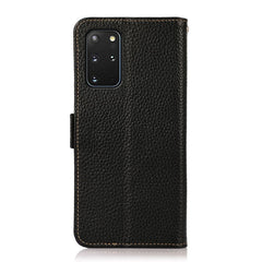 KHAZNEH Side-Magnetic Litchi Genuine Leather RFID Phone Case, For Samsung Galaxy S20+, For Samsung Galaxy S20, For Samsung Galaxy S20 Ultra, For Samsung Galaxy S21 FE 5G, For Samsung Galaxy S21+ 5G, For Samsung Galaxy S21 5G