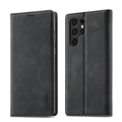LC.IMEEKE Soft PU + TPU Magnetic Skin-friendly Feeling Leather Phone Case, For Samsung Galaxy S22 Ultra, For Samsung Galaxy S22