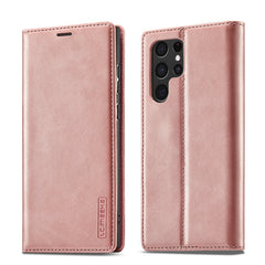 LC.IMEEKE Soft PU + TPU Magnetic Skin-friendly Feeling Leather Phone Case, For Samsung Galaxy S22 Ultra, For Samsung Galaxy S22