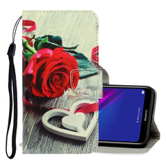 3D Colored Drawing Horizontal Flip PU Leather Case with Holder & Card Slots & Wallet