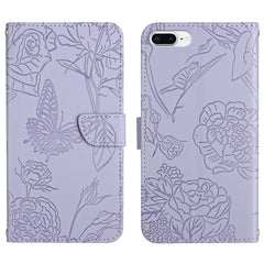 Skin Feel Butterfly Peony Embossed Leather Phone Case, For iPhone SE 2022 / SE 2020 / 8 / 7, For iPhone 8 Plus / 7 Plus, For iPhone 11, For iPhone 11 Pro