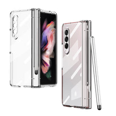 Electroplating Hinge Phone Case with Stylus, For Samsung Galaxy Z Fold3 5G