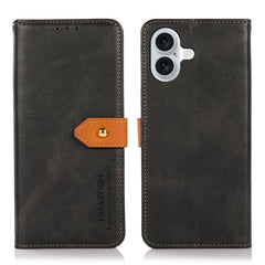 KHAZNEH Dual-color Cowhide Texture Flip Leather Phone Case