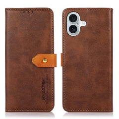 KHAZNEH Dual-color Cowhide Texture Flip Leather Phone Case