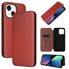 Carbon Fiber Texture Magnetic Flip Leather Phone Case, For iPhone 14, For iPhone 14 Plus, For iPhone 14 Pro, For iPhone 14 Pro Max