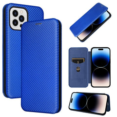 Carbon Fiber Texture Magnetic Flip Leather Phone Case, For iPhone 14, For iPhone 14 Plus, For iPhone 14 Pro, For iPhone 14 Pro Max