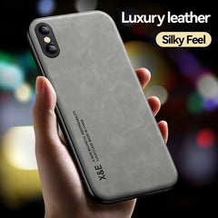 Skin Feel Magnetic Leather Back Phone Case
