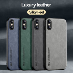 Skin Feel Magnetic Leather Back Phone Case