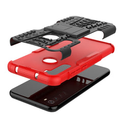 Tire Texture Shockproof TPU+PC Protective Case with Holder, For Xiaomi Redmi Note 8T, For Galaxy A51, For Galaxy A71, For Galaxy Note 10 Lite, For Galaxy S20+, For Galaxy S20 Ultra, For Galaxy A01, For OPPO Realme XT