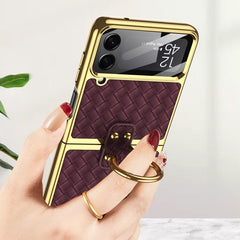 GKK Weave Texture Electroplating Protective Phone Case, For Samsung Galaxy Z Flip4