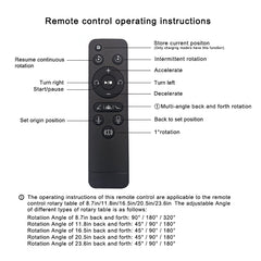 22cm Charging Rotating Display Stand Video Shooting Turntable, Load: 50kg, US Plug, EU Plug, UK Plug, AU Plug