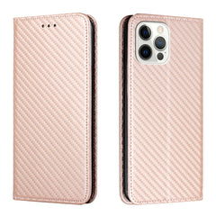 Carbon Fiber Texture Magnetic Flip Leather Phone Case