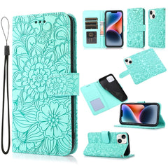Skin Feel Embossed Sunflower Horizontal Leather Case, For iPhone 13, For iPhone 13 mini, For iPhone 13 Pro, For iPhone 13 Pro Max