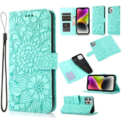 Skin Feel Embossed Sunflower Horizontal Leather Case, For iPhone 13, For iPhone 13 mini, For iPhone 13 Pro, For iPhone 13 Pro Max