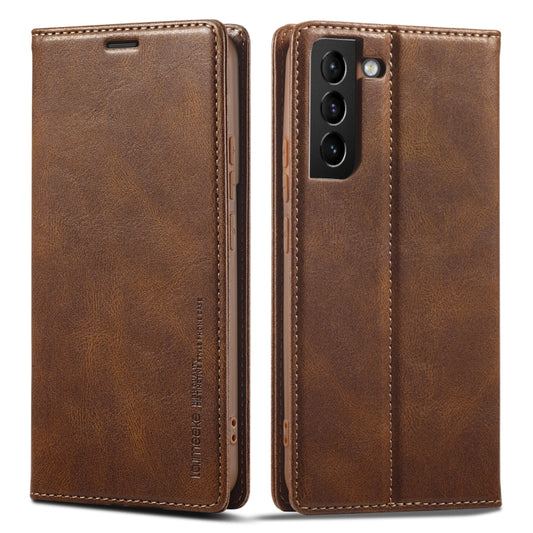 LC.IMEEKE RFID Anti-theft Leather Phone Case, For Samsung Galaxy S21+ 5G