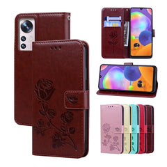 Rose Embossed Flip PU Leather Phone Case