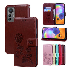 Rose Embossed Flip PU Leather Phone Case
