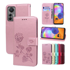 Rose Embossed Flip PU Leather Phone Case