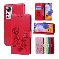 Rose Embossed Flip PU Leather Phone Case