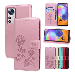Rose Embossed Flip PU Leather Phone Case