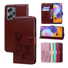 Rose Embossed Flip PU Leather Phone Case