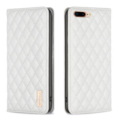 Diamond Lattice Magnetic Leather Flip Phone Case, For iPhone 8 Plus / 7 Plus