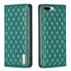 Diamond Lattice Magnetic Leather Flip Phone Case, For iPhone 8 Plus / 7 Plus