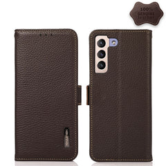 KHAZNEH Side-Magnetic Litchi Genuine Leather RFID Phone Case, For Nokia G60 5G, For Samsung Galaxy S23+ 5G, For Samsung Galaxy S23 5G, For Samsung Galaxy S23 Ultra 5G