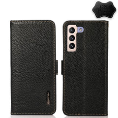 KHAZNEH Side-Magnetic Litchi Genuine Leather RFID Phone Case, For Nokia G60 5G, For Samsung Galaxy S23+ 5G, For Samsung Galaxy S23 5G, For Samsung Galaxy S23 Ultra 5G