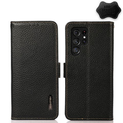 KHAZNEH Side-Magnetic Litchi Genuine Leather RFID Phone Case, For Nokia G60 5G, For Samsung Galaxy S23+ 5G, For Samsung Galaxy S23 5G, For Samsung Galaxy S23 Ultra 5G