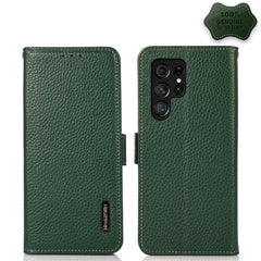 KHAZNEH Side-Magnetic Litchi Genuine Leather RFID Phone Case, For Nokia G60 5G, For Samsung Galaxy S23+ 5G, For Samsung Galaxy S23 5G, For Samsung Galaxy S23 Ultra 5G