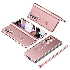 Electroplating Corrugated Hinge Folding Phone Case, For Samsung Galaxy Z Fold3 5G, For Samsung Galaxy Z Fold4