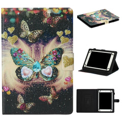 Tablet PC Universal Coloured Drawing Pattern Horizontal Flip Leather Case with Holder & Card Slot