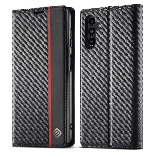 LC.IMEEKE Carbon Fiber PU + TPU Horizontal Flip Leather Phone Case, For Samsung Galaxy A24 4G