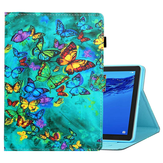 Coloured Drawing Horizontal Flip Leather Case with Holder & Card Slot & Sleep / Wake-up Function