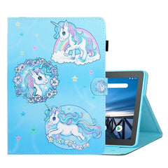 Coloured Drawing Horizontal Flip Leather Case with Holder & Card Slot & Sleep / Wake-up Function