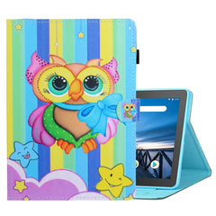 Coloured Drawing Horizontal Flip Leather Case with Holder & Card Slot & Sleep / Wake-up Function