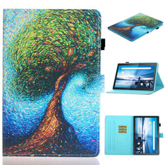 Coloured Drawing Horizontal Flip Leather Case with Holder & Card Slot & Sleep / Wake-up Function
