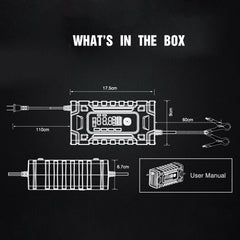 FOXSUR 12V / 24V / 10A Car / Motorcycle Battery Smart Repair Lead-acid Battery Charger